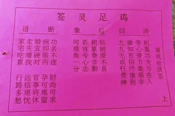 关帝灵签解签七十