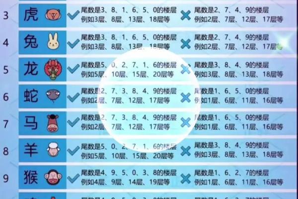楼层风水与属相五行