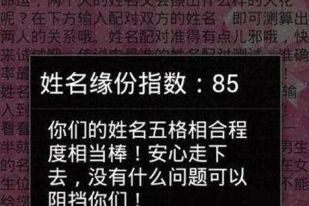 根据名字测两个人的姻缘 姓名测试两个人的姓名看缘分？