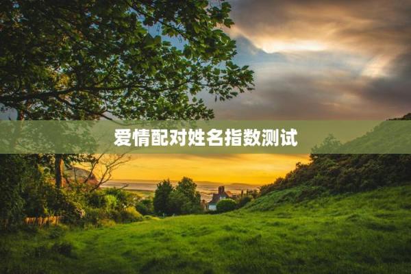 爱情测试姓名配对软件下载免费 爱情测试姓名配对打分的软件？